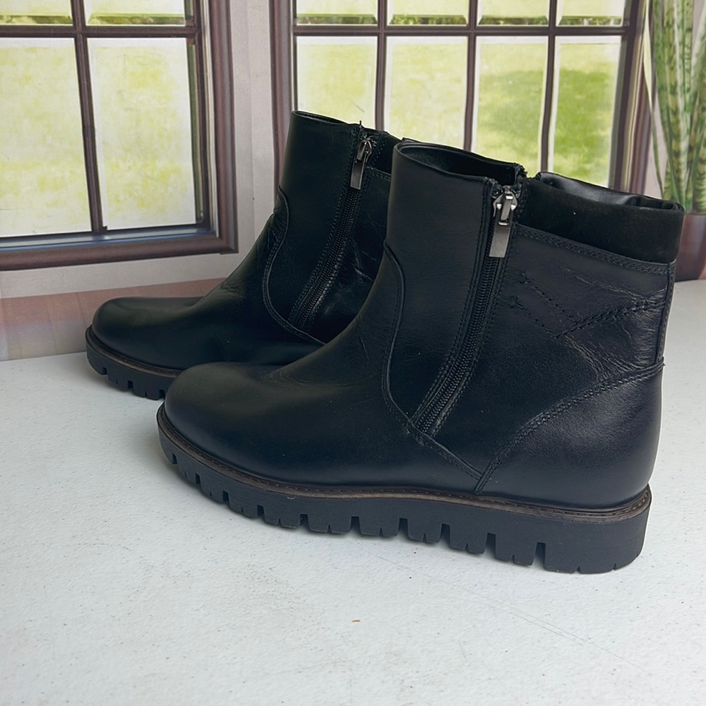 Black Platform Zip Up Boots